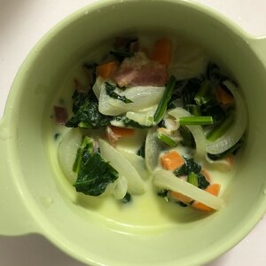 [骨太]小松菜ベーコンの中華風ミルク煮